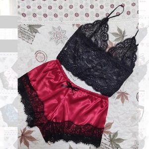 (Last 1) Bralette+shorts sleep set loungewear